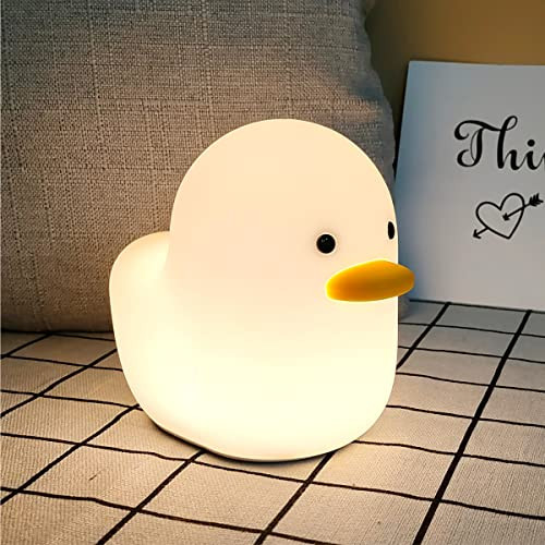 LEDHOLYT Kids Night Light, Cute Silicone Duck Nursery Lamp for Baby and Toddler,Animal Night Light for Boys and Girls,Squishy Night Light for Bedroom and Kids Room,Kids Gift(Duck) | Amazon (US)