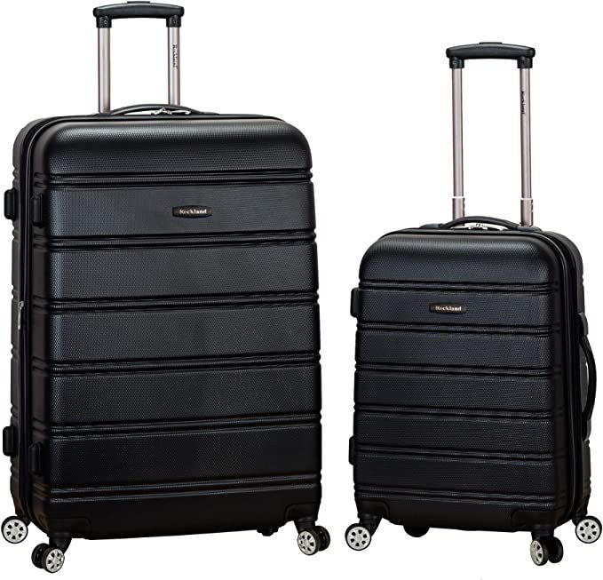 Rockland Melbourne Hardside Expandable Spinner Wheel Luggage, Black, 2-Piece Set (20/28) | Amazon (US)