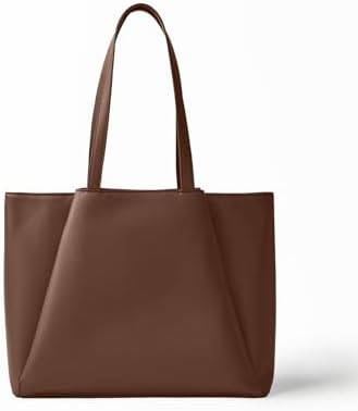 Work Tote Bags for Women 15.6 Inch - Laptop Tote Bag with Zip Compartments - Large PU Leather Off... | Amazon (US)