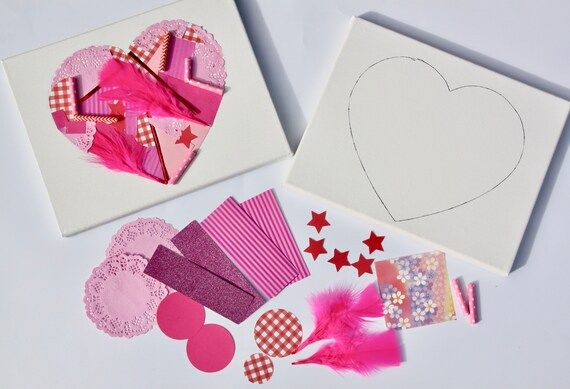 Valentine's craft, Kids Valentine's art, Valentine's craft kit, Valentine's day craft, Valentine's d | Etsy (US)