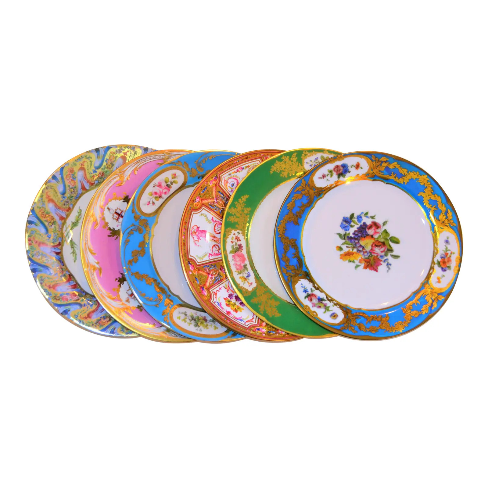 Enamaled Tin English Plates - Set of 6 | Chairish