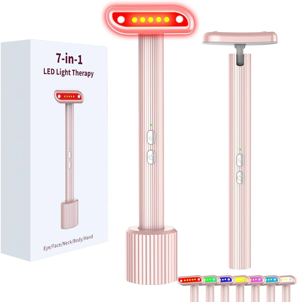 Red-Light-Wand-for-Face，7 Colors LED Facial Skin Care Tool Eye Beauty Wand Neck Body Face Massa... | Amazon (US)