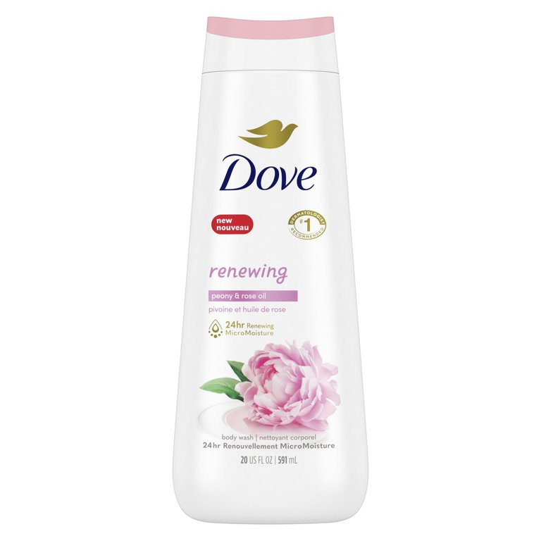 Dove Women's Body Wash Renewing Peony & Rose Oil Gentle Skin Cleanser All Skin, 20 oz | Walmart (US)