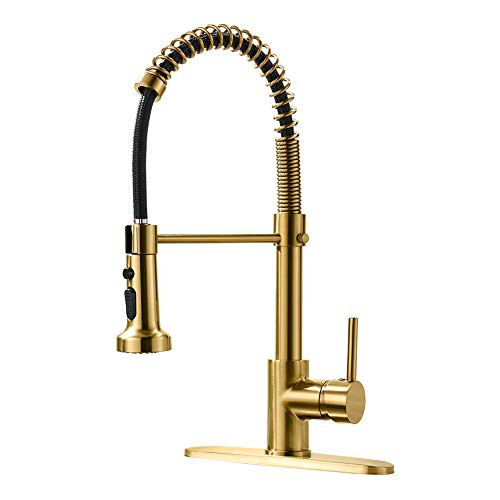 AIMADI Gold Kitchen Faucet with Pull Down Sprayer,Brushed Gold | Amazon (US)
