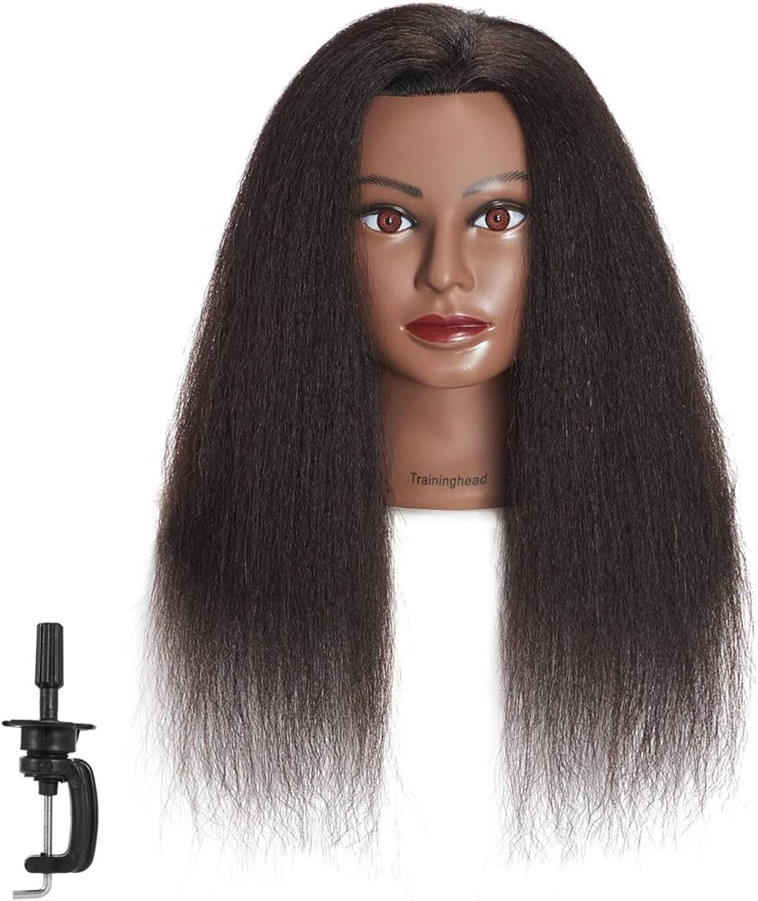 Traininghead 100% Real Hair Mannequin Head Training Head Cosmetology Doll Head Manikin Practice H... | Amazon (US)