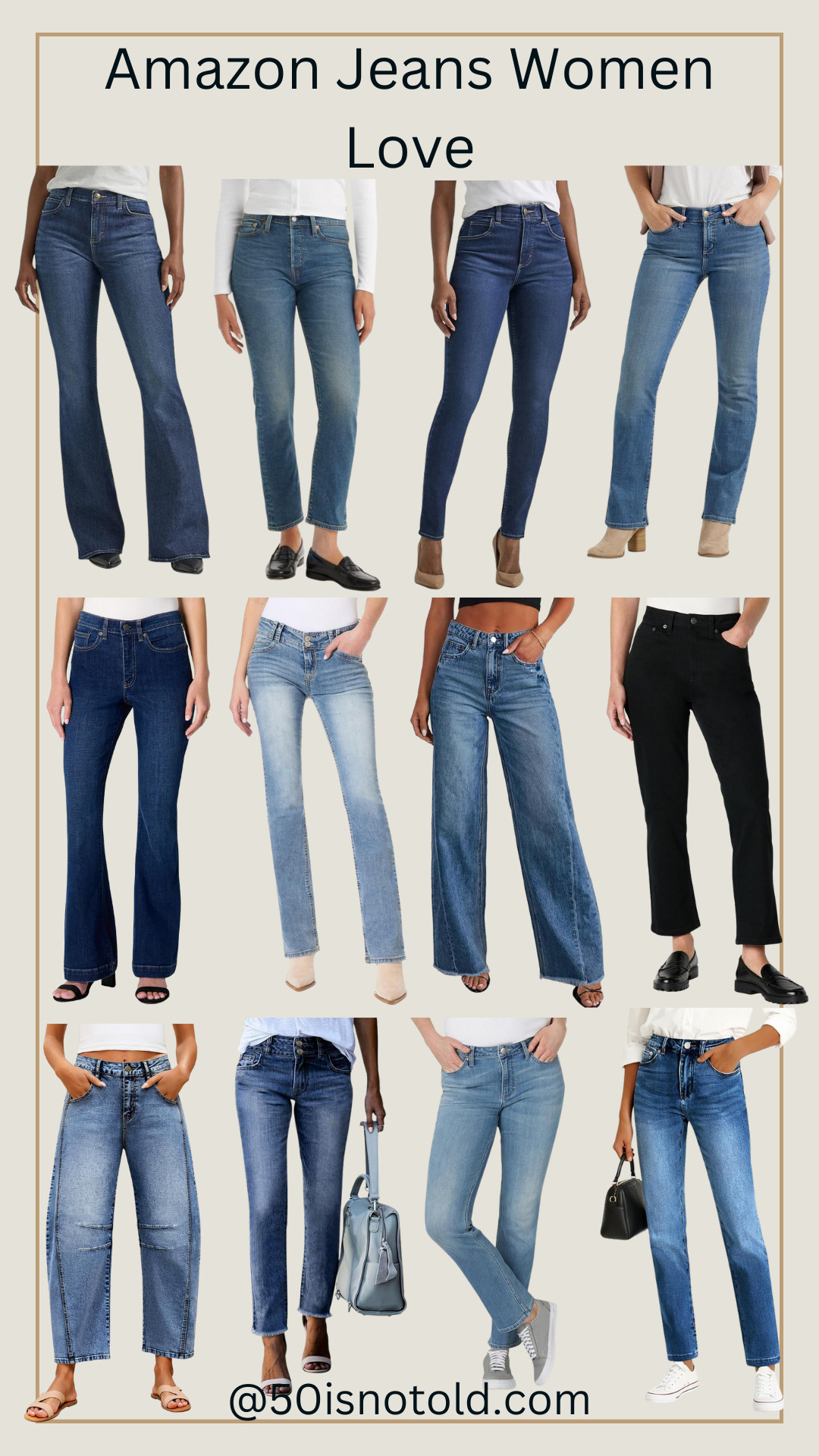 Gurls, Amazon is full of really good jeans — you just have to know where to look. These picks are flattering, comfy, and made for real life. Stretch where you need it. Waistbands that don’t roll. And styles that smooth without feeling tight. From straight-leg to bootcut to relaxed fits, these are easy, everyday jeans you’ll actually wear on repeat. 

 #LTKOver40 #LTKFindsUnder50