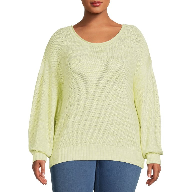 Terra & Sky Women’s Plus Size Scoop Neck Sweater | Walmart (US)