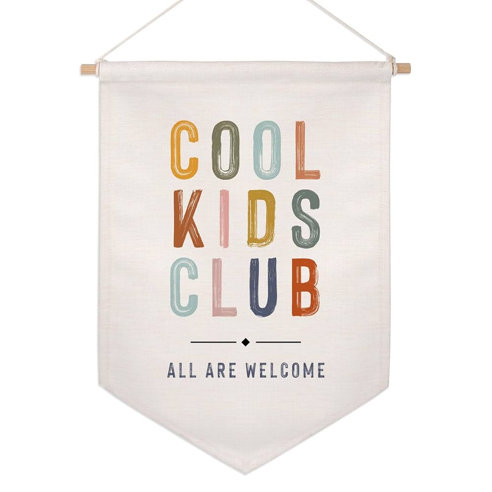 Cool Kids Club Wall Banner, Kids Clubhouse Sign, Play Room Wall Decor, Classroom Wall Decor, Retr... | Amazon (US)
