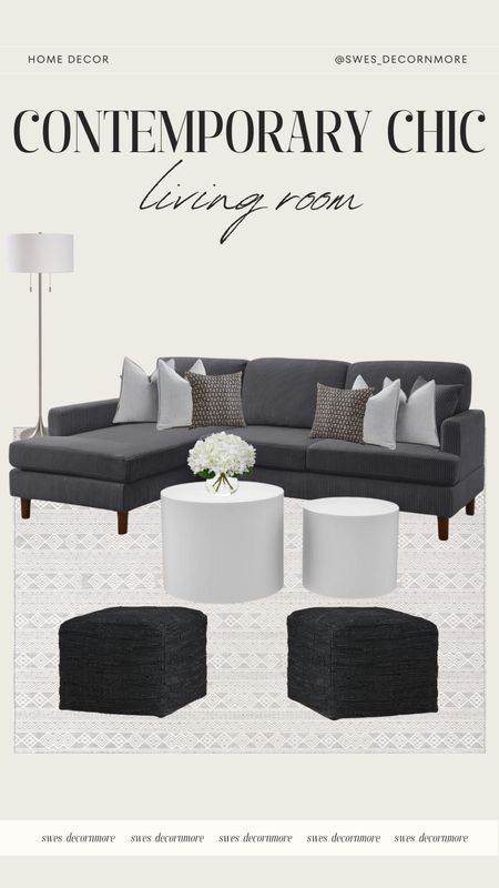 Check out this Contemporary Chic living room look! You can throw in pops of color with couch pillows and decor pieces. 

#LTKHome #LTKStyleTip