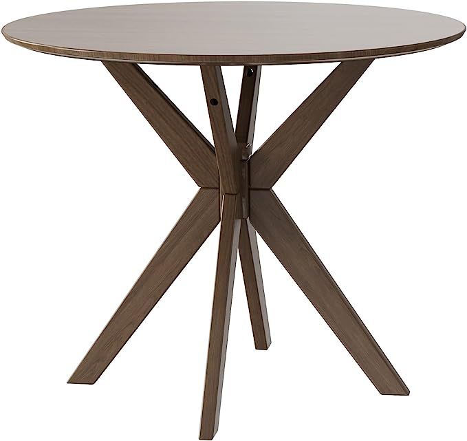 Giantex 36" Round Wood Dining Table, Farmhouse Kitchen Table w/Intersecting Pedestal Base & Solid... | Amazon (US)