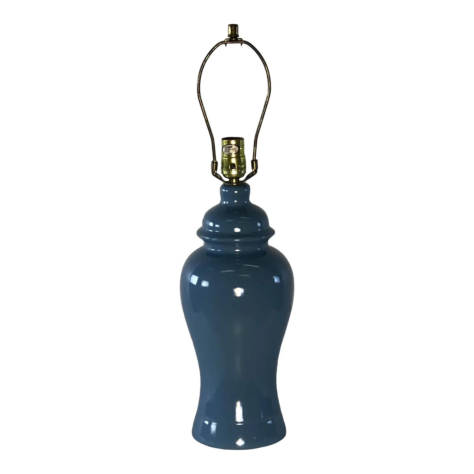 Vintage 1970s Blue Ceramic Table Lamp | Chairish