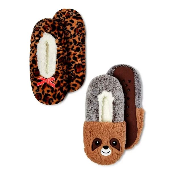 Fuzzy Babba Critter Slipper Socks, 2pk | Walmart (US)