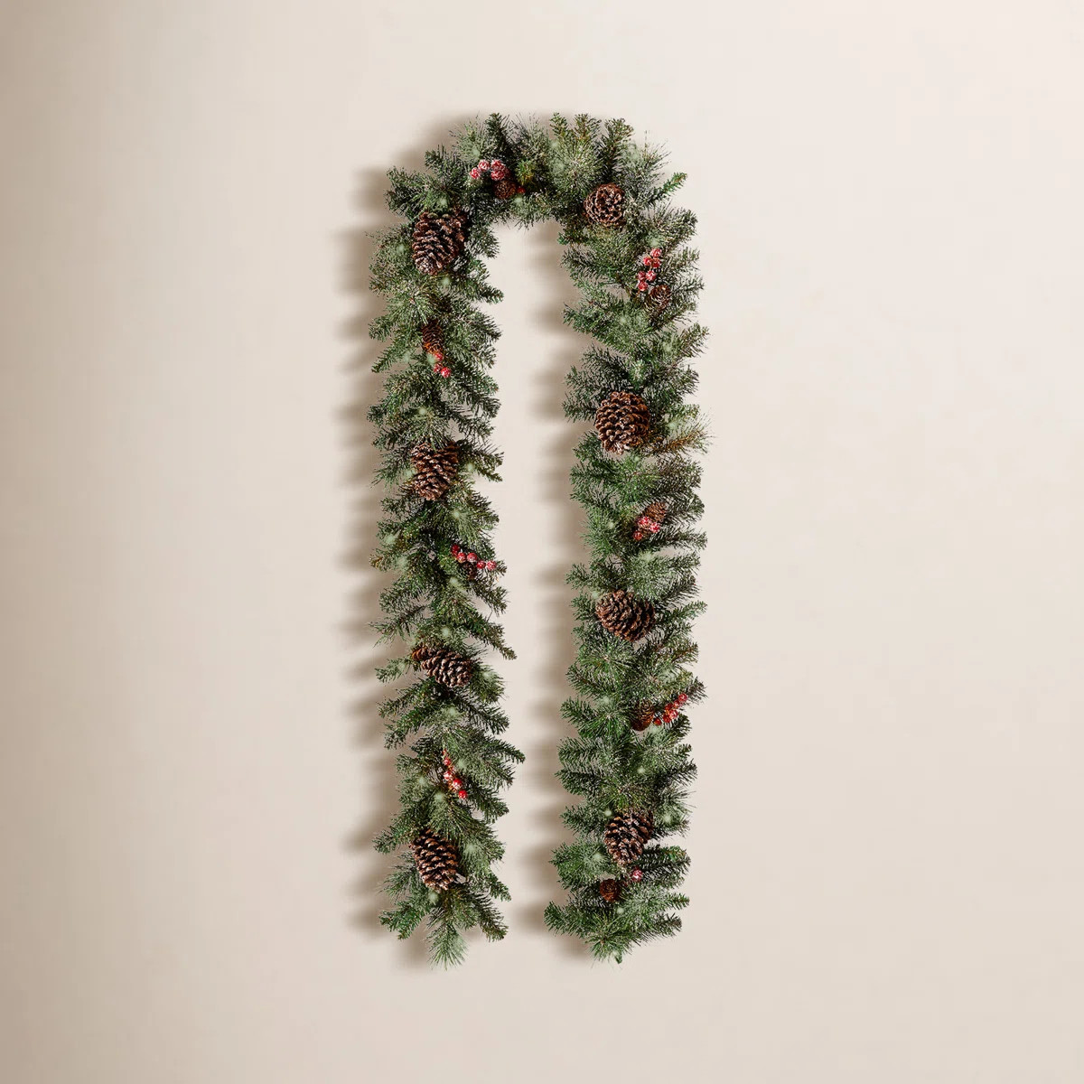Librada 9ft Lighted Glittered Pine Cone Christmas Garland | Wayfair North America