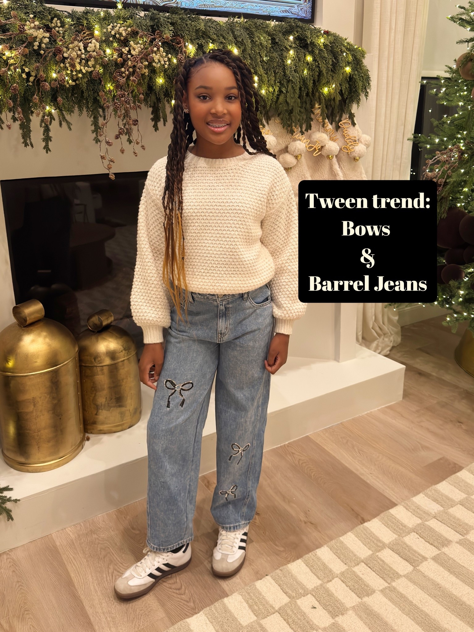 The cutest tween outfit inspo! Bow jeans and sweater 🎀 #bowjeans #christmassweater #barreljeans

#LTKGiftGuide #LTKmomlife #LTKHoliday