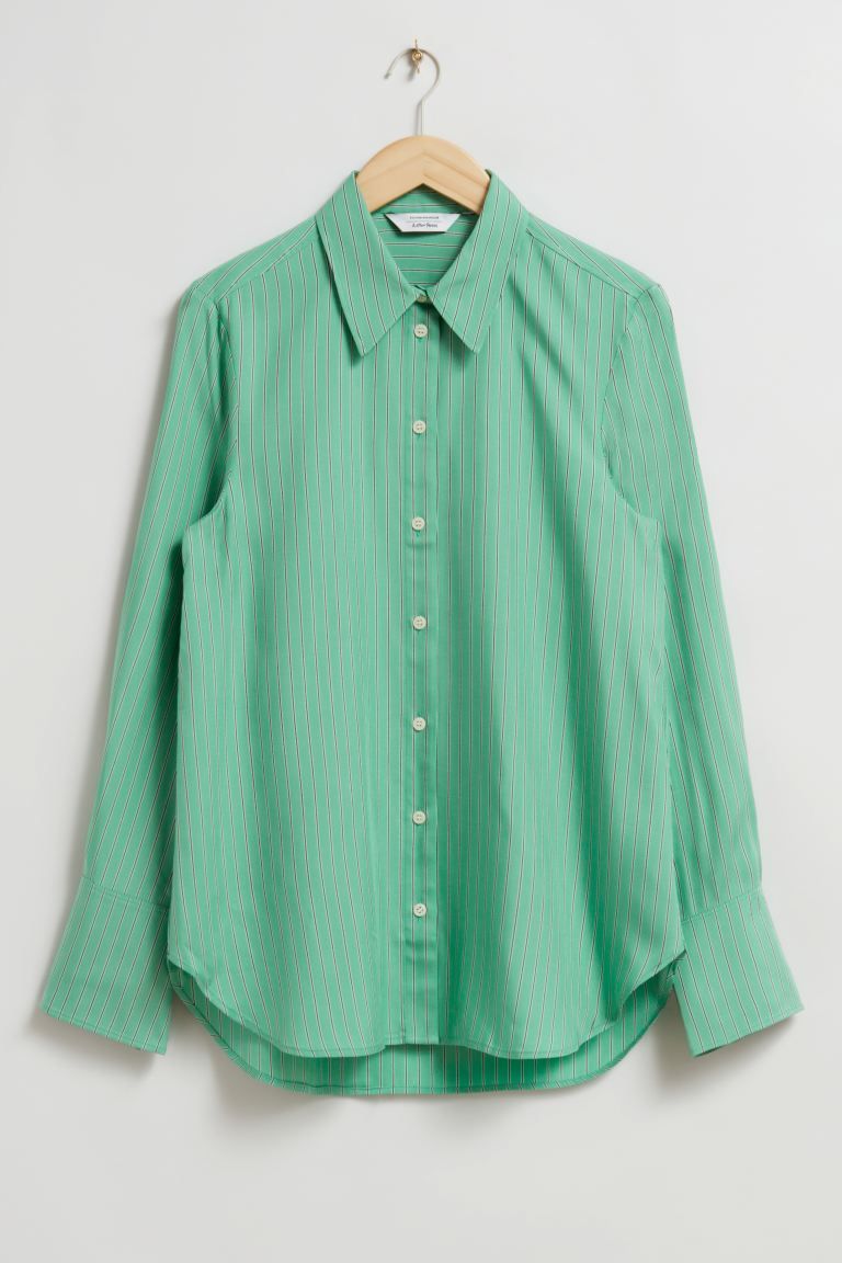 Regular fit overhemd  - Groen/donkerblauw gestreept - DAMES | H&M NL | H&M (DE, AT, CH, NL, FI)