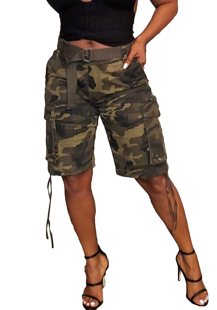 Vakkest Women's Camo Cargo Shorts Casual Trendy High Waisted Summer Joggers Camouflage Print Shor... | Amazon (US)
