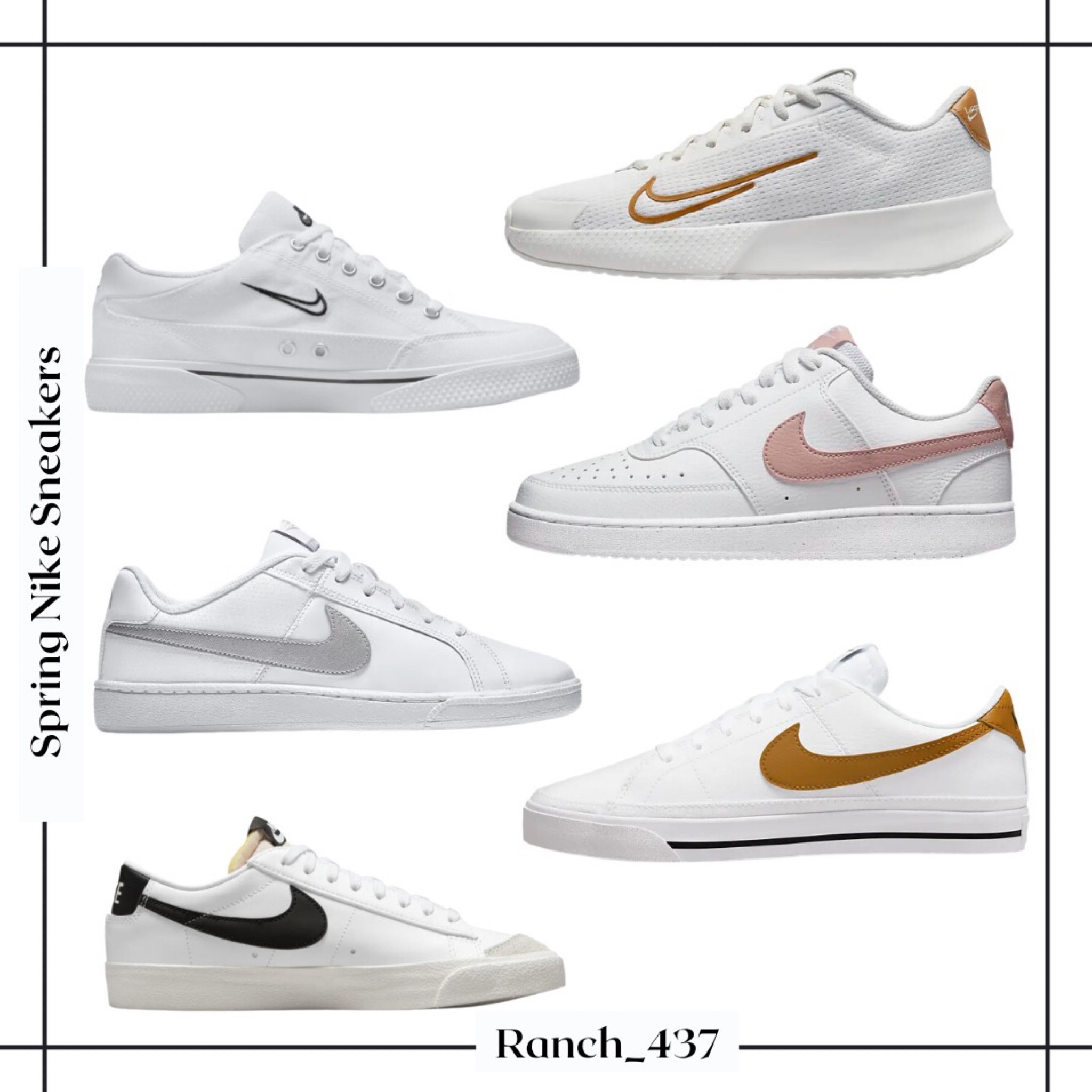 Nike shoes 

Spring and summer tennis shoes, sneakers, nike, cute shoes, white, black, pink, tan, silver, under 50

#LTKGiftGuide #LTKFind #LTKunder50