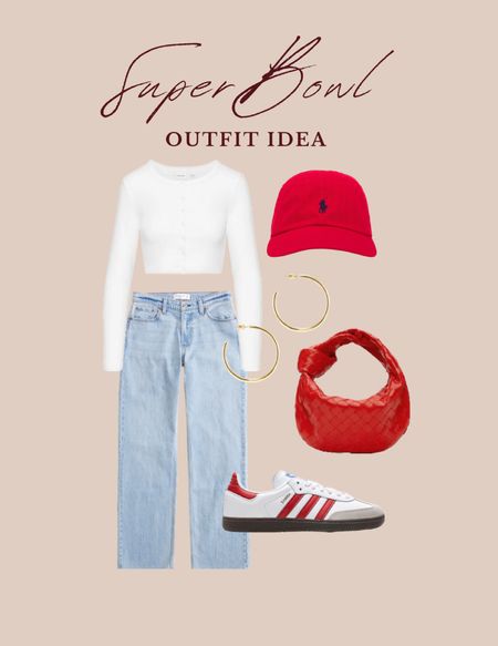 a casual but fun outfit idea for the big Super Bowl game - love the pop of red! 

#LTKstyletip #LTKSpringSale #LTKSeasonal