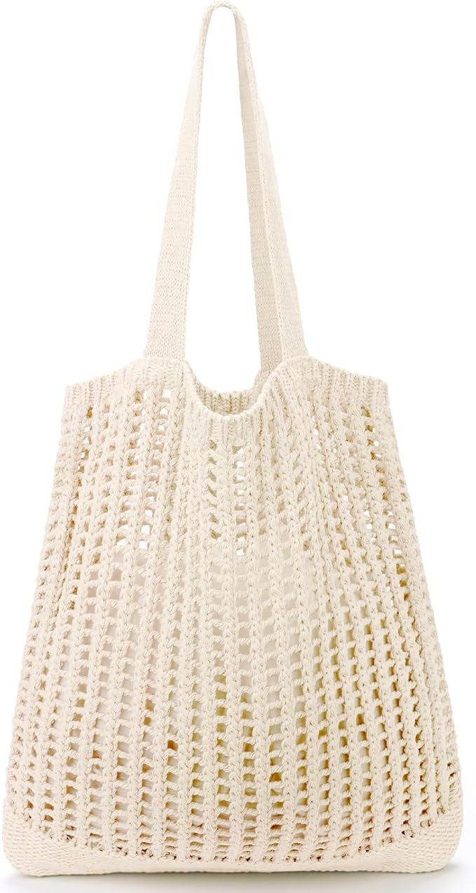 hatisan Crochet Bags for Women Summer Beach Tote Bag Aesthetic Tote Bag Hippie Bag Knit Bag | Amazon (US)