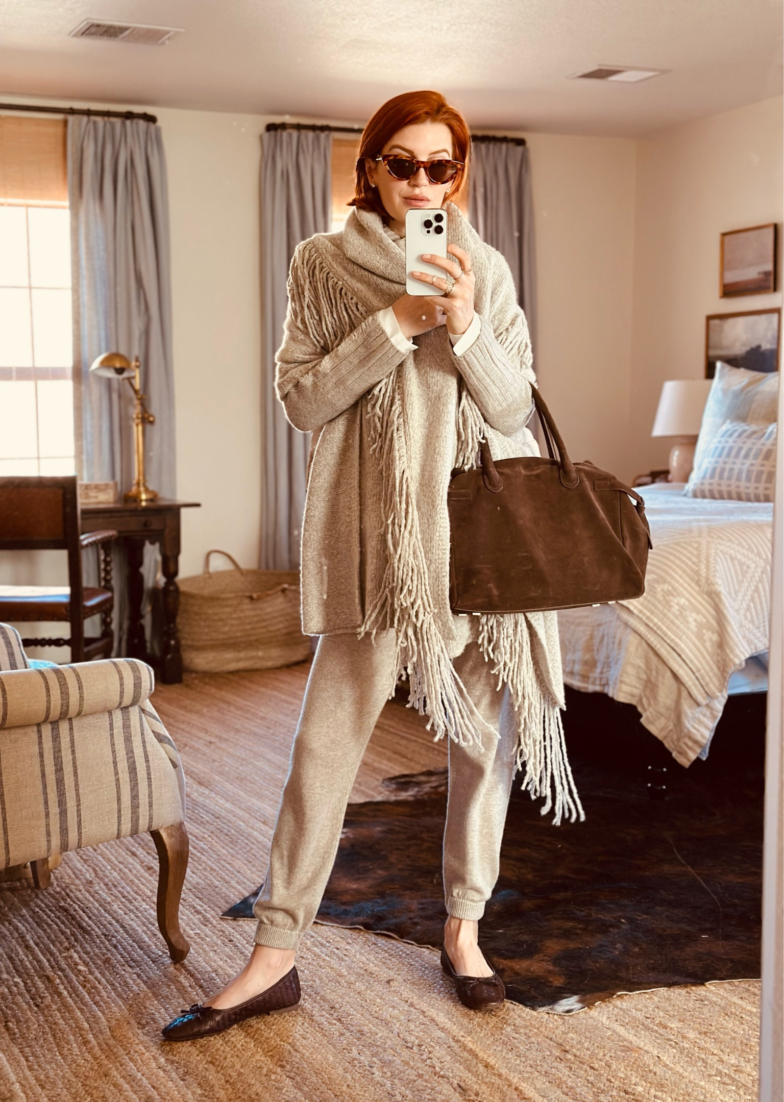 Travel day wardrobe. Wore this look to catch up on doctor appointments and to travel. It is so soft- feels like pajamas- and I got compliments everywhere I went. I just added the puffer jacket to this set because it’s the same color family and super light weight- packs well.
I always buy in the same color family so I can layer and mix and match. 

#LTKworkwear #LTKtravel #LTKover40