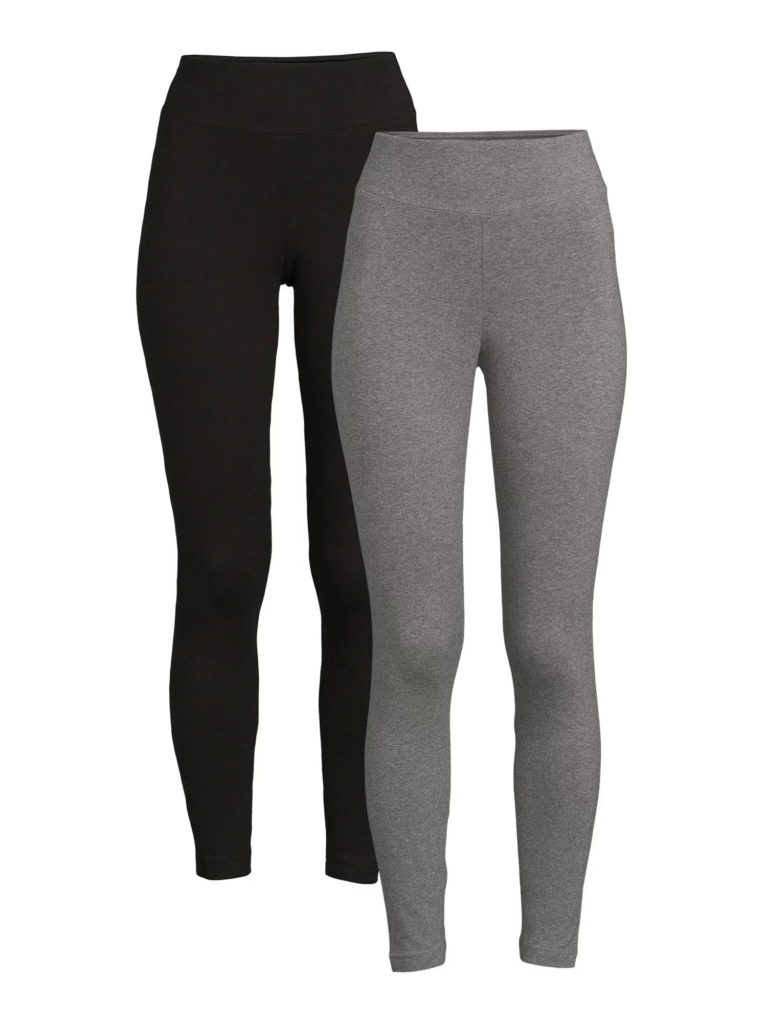 Time And Tru Women's High Rise Ankle Knit Leggings, 27" Inseam, Available in 2-Pack | Walmart (US)