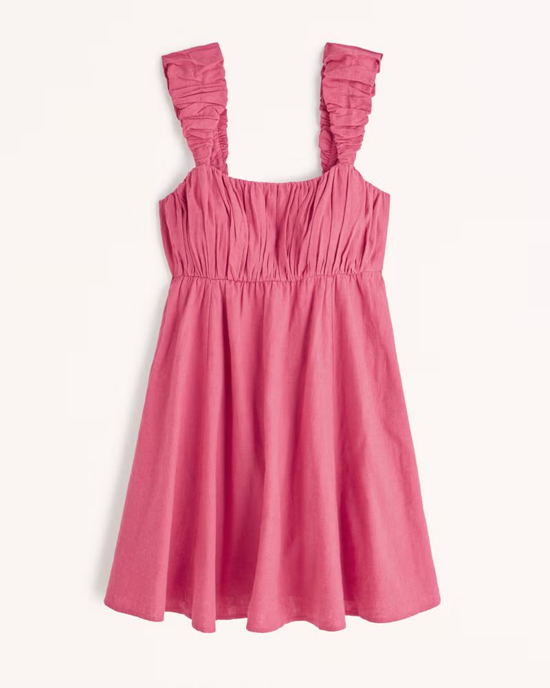Puff Strap Babydoll Mini Dress | Abercrombie & Fitch (US)