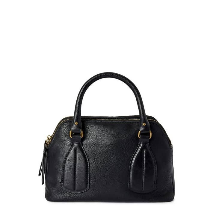 Time and Tru Women’s Palms Satchel Handbag Black | Walmart (US)