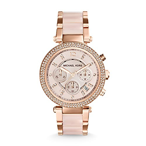 Michael Kors Watch for Women, Parker Chronograph Rose Gold-Tone Stainless Steel Women's Watch | Amazon (US)