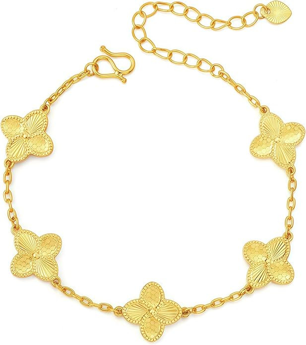 Clover Gold Bracelets for Women (Sturdy Version) 3-Layer 18K Gold Plated & High Tarnish Resistant... | Amazon (US)