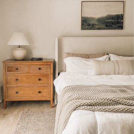 Bedroom 🤎 #bedroom #bedroominspo #nightstand #woodnightstand #upholsteredbed #neutralbed #neutralbedroom #target #lamp #lampinspo #neutraldecor #loloirug #ruginspo #neutralrug #bedroomrug #art #bedroomart

#LTKFind #LTKstyletip #LTKhome