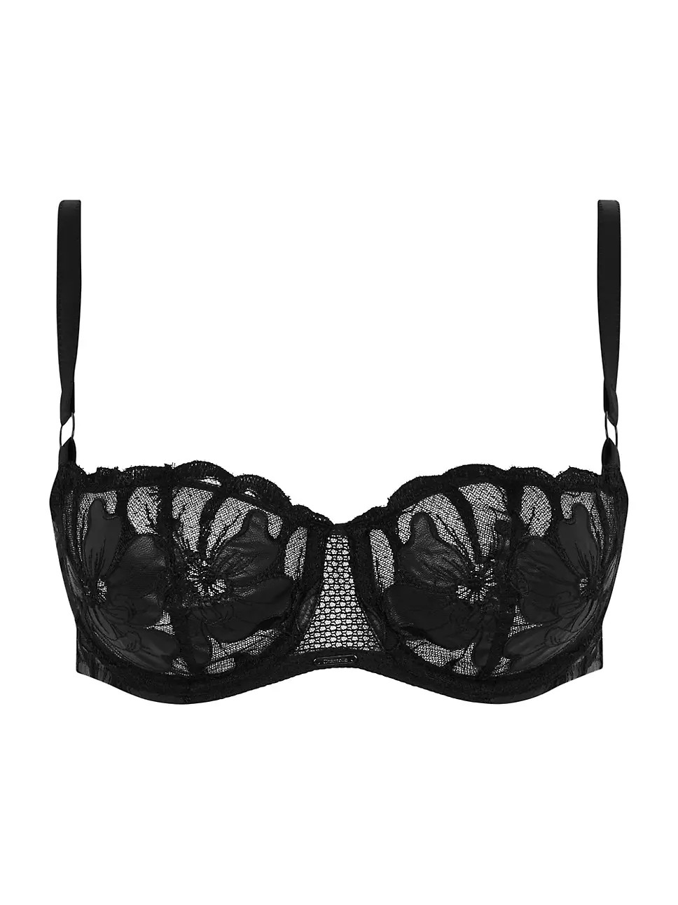 Chantelle Fleurs Faux-Leather Demi Bra | Saks Fifth Avenue