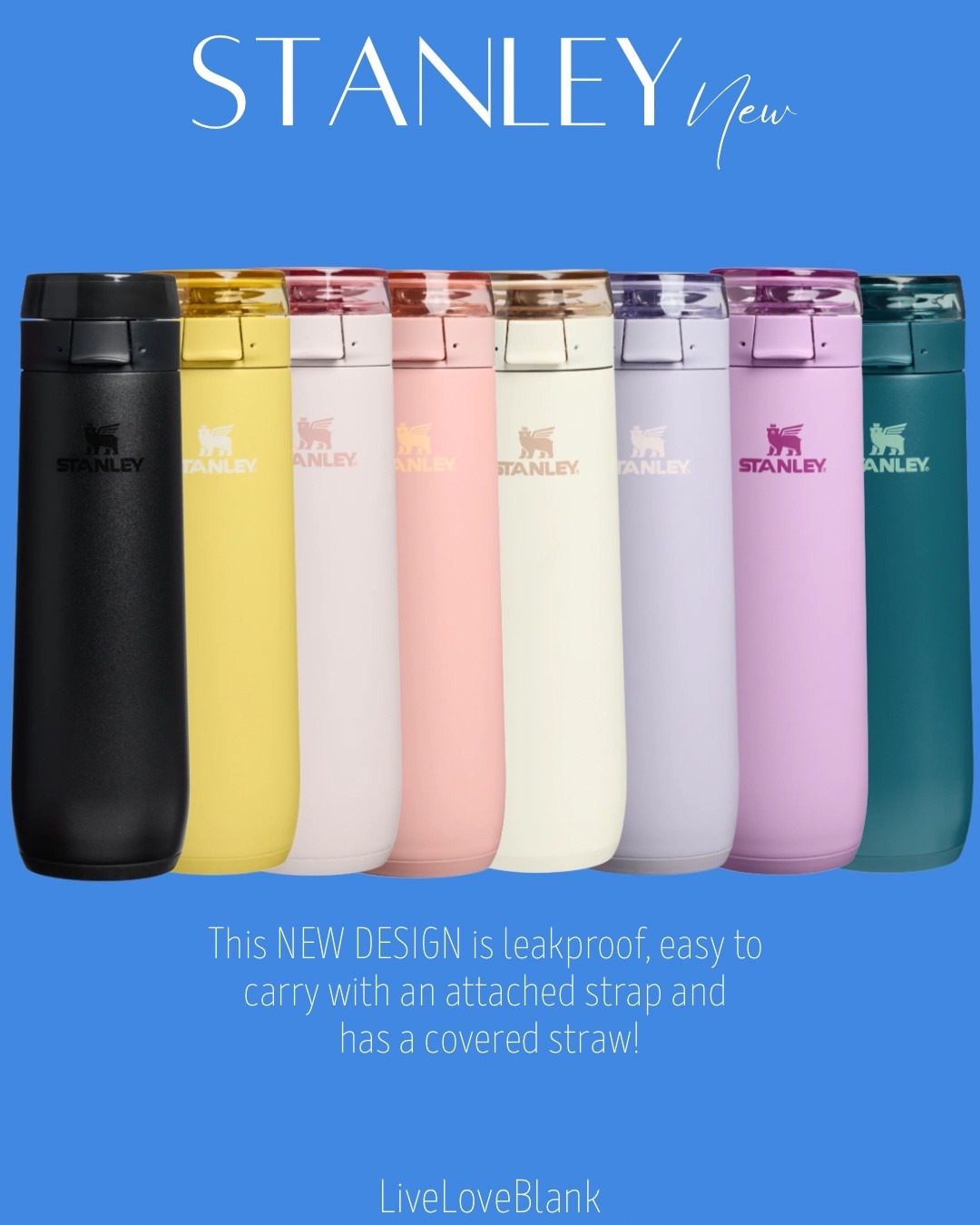 New Stanley design - leakproof, easy to carry with attached strap and a covered straw!

#LTKTravel #LTKKids #LTKmomlife