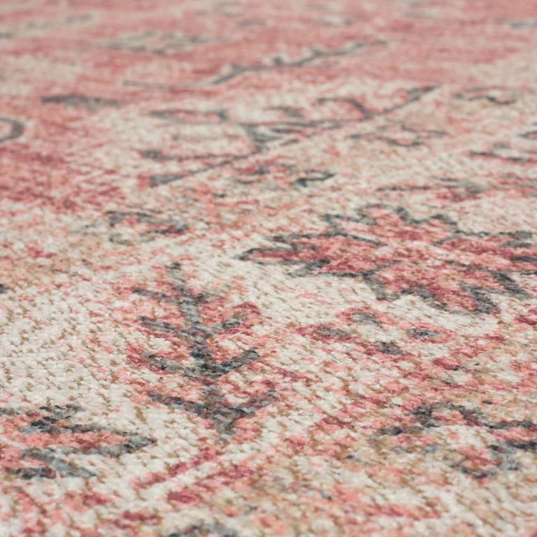 Mainstays Zula Acacia Low Pile Stain/Fade Resistant Polyester Indoor Area Rug, Pink, 5' x 7' | Walmart (US)