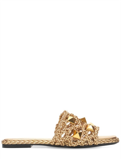 Valentino Garavani - 10mm hohe schuhe aus leder mit nieten „roman“ - Gold | Luisaviaroma | Luisaviaroma