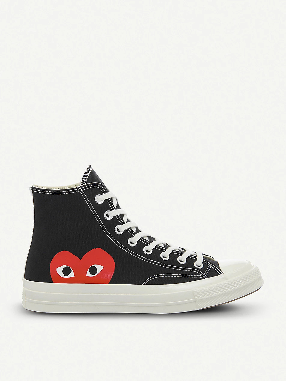 Comme des Garçons PLAY x Converse canvas high-top trainers | Selfridges