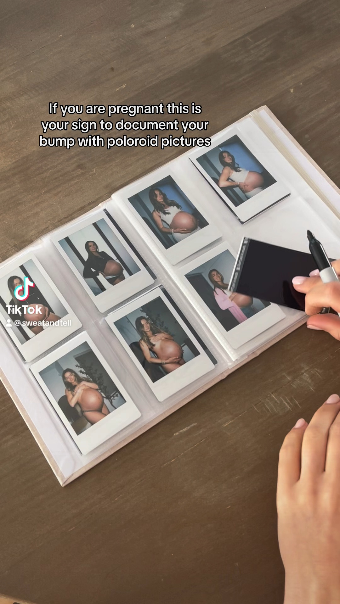 This is your sign to track you bump through polaroid pictures #pregnancyjourney 