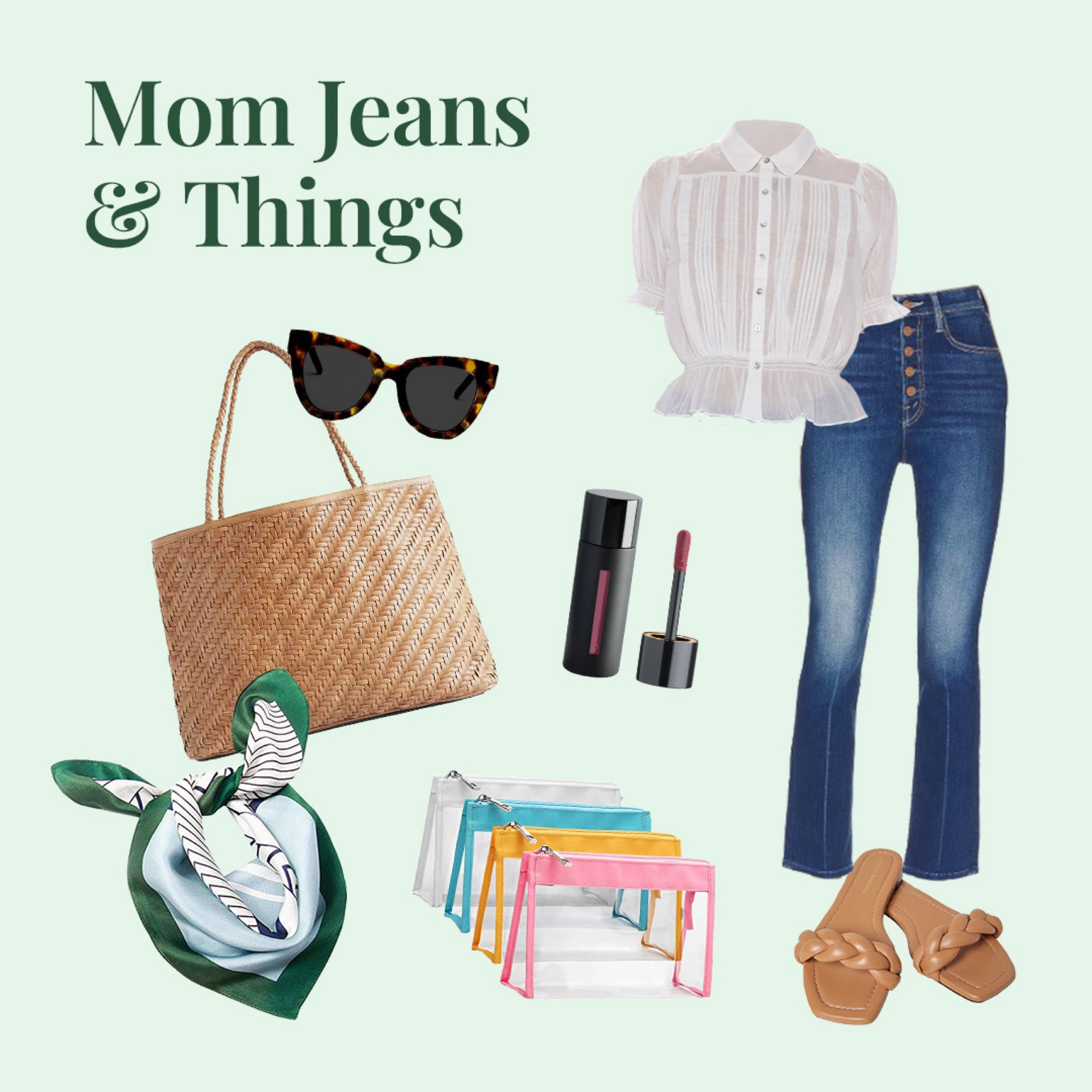 Mom jeans and things - summer essentials. 

#motherdenim #motherjeans #jcrew #summerclothes #womenssandals #tote #womenswhiteshirt #sunglasses

#LTKfamily #LTKSeasonal