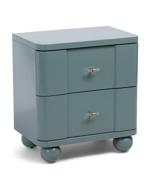 22x24x15 2 Drawer Lacquer Finish Side Table With Charging Station | Bedroom | Marshalls | Marshalls