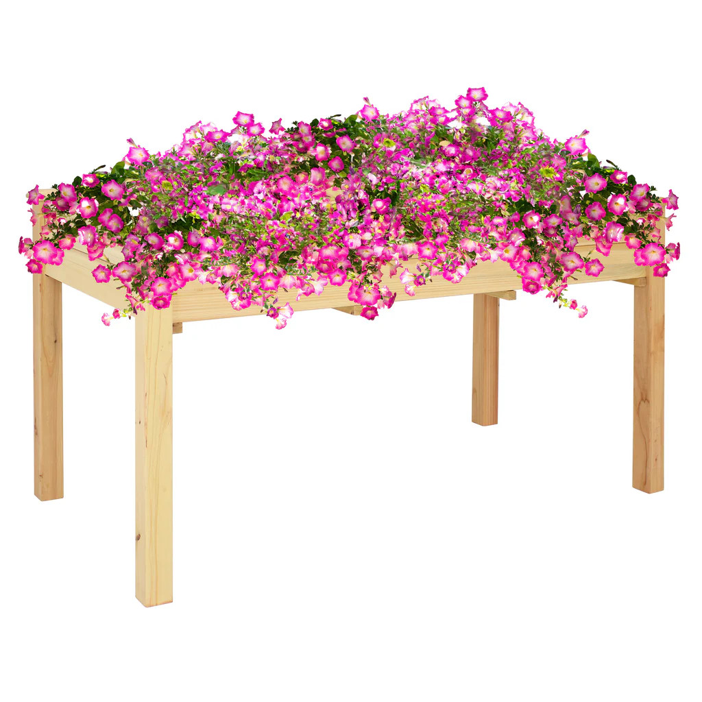 Sunnydaze Outdoor Wood Elevated Garden Planter Box - 27.5" H | Sunnydaze Decor