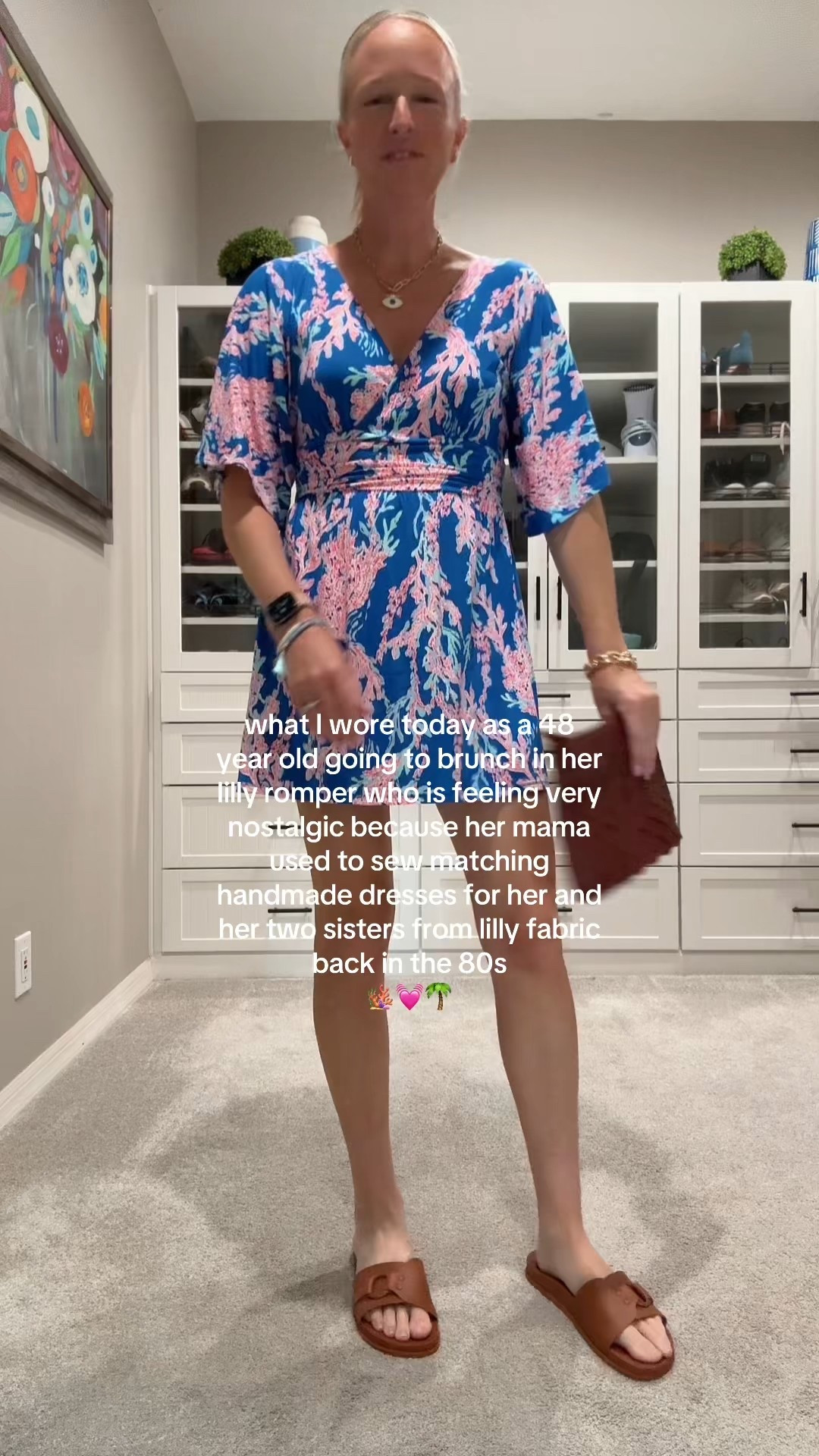 Lily Pulitzer romper and accessories. Vegan leather slides from Reef. Perfect for brunch!

#LTKOver40 #LTKSeasonal #LTKTravel