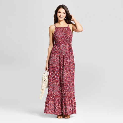 Women's Smocked Front Maxi Dress - Knox Rose™ Coral | Target