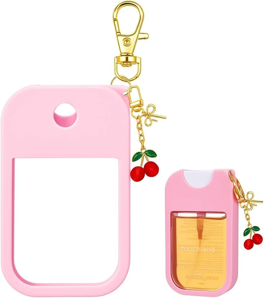 SAANG & JAT Hand Sanitizer Spray Case Compatible with Touchland, Silicone Holder Cherry Keychain ... | Amazon (US)