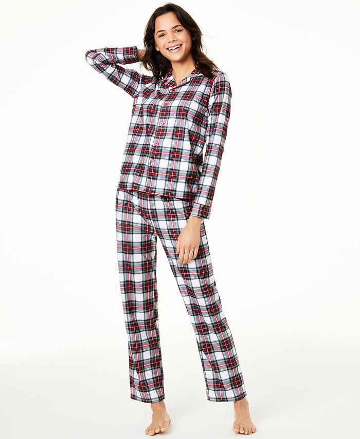Family Pajamas Matching Women's Stewart Plaid Family Pajama Set, Created for Macy's & Reviews - A... | Macys (US)