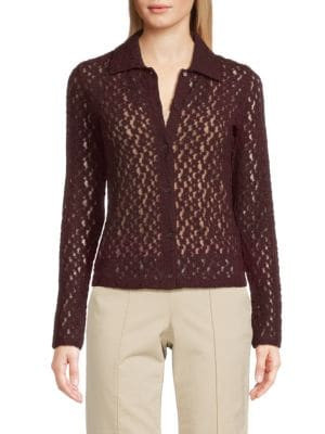 Collared Lace Cardigan | Saks Fifth Avenue OFF 5TH