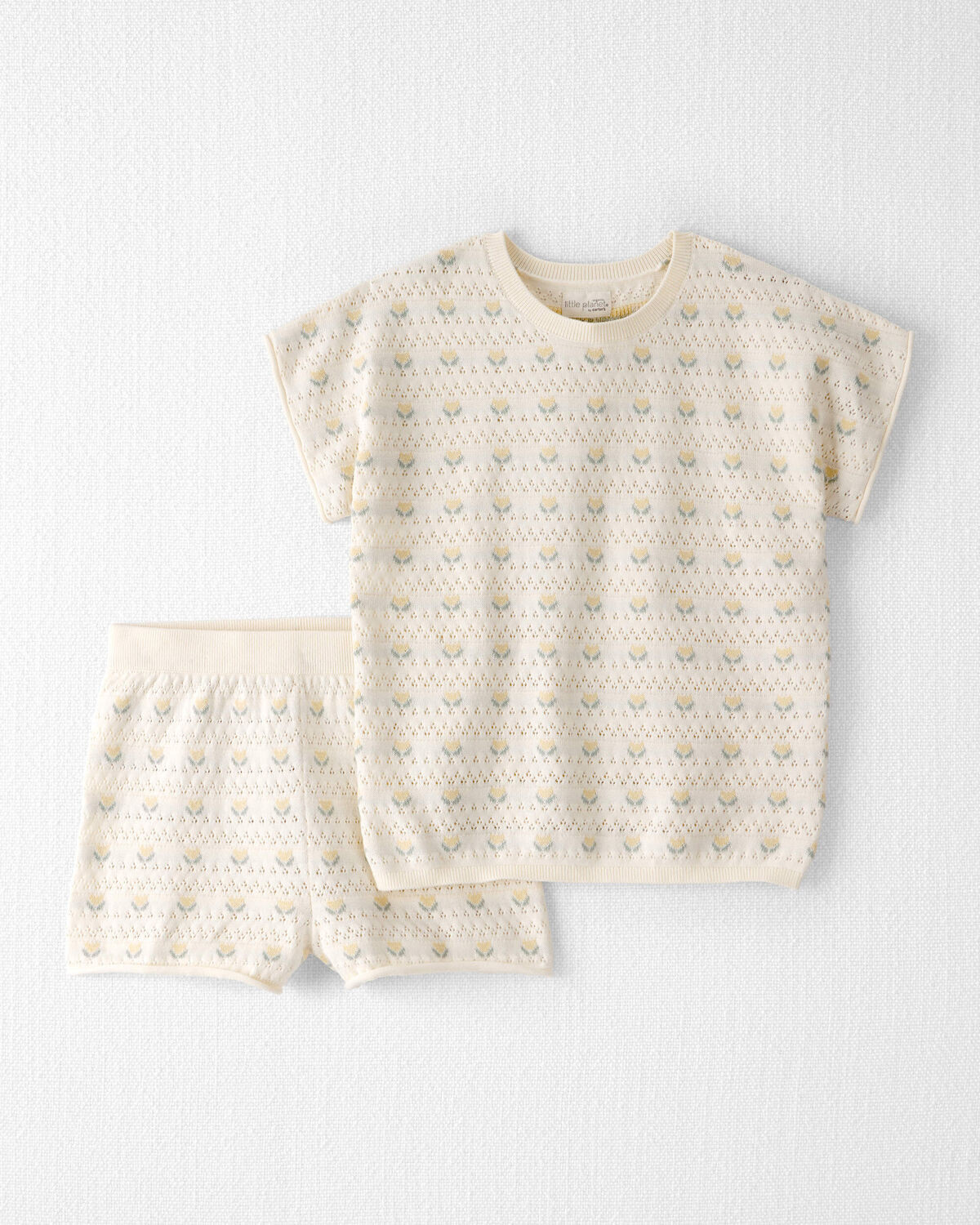 Girls Organic Cotton Sweater Knit Set in Honey Floral Print | Carter's Inc