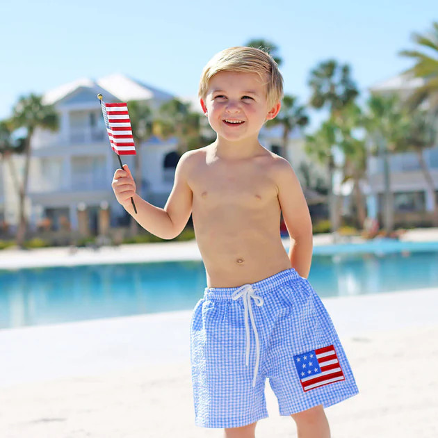 American Cutie Swim Trunks | Classic Whimsy