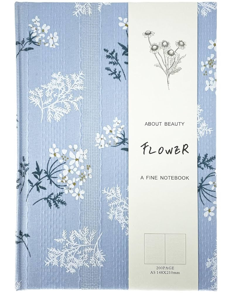 Floral Hardcover Journal for Writing, Lined Notebook for women, A5, 200 Pages, 6x8 Medium Size No... | Amazon (US)