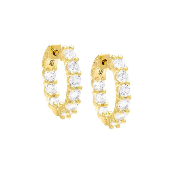 CZ Round Hoop Earring | Adina Eden