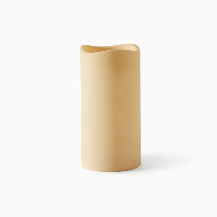 Indoor/Outdoor Wavy Edge Basic Candle - Ivory | West Elm (US)
