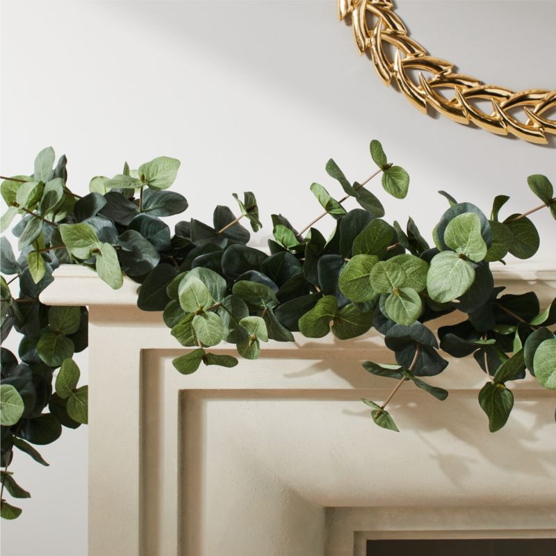 Faux Eucalyptus Garland 84" | CB2 | CB2